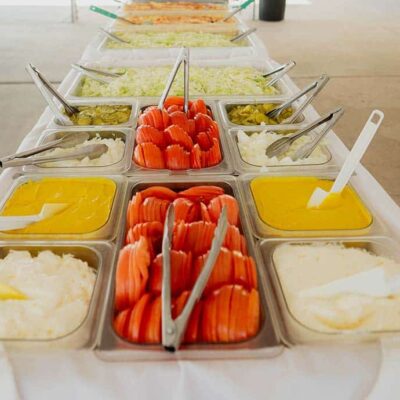 Catering buffet prepared for a private party